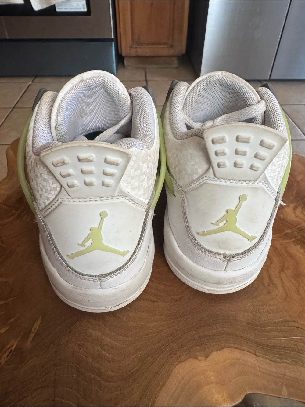 Jordan Kids White and Lime Accent Sneakers - Picture 5 of 9
